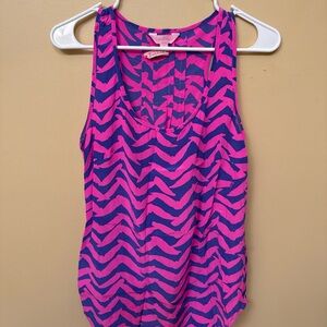 Lilly Pulitzer Pink & Blue Chevron-Style Sleeveless Tank